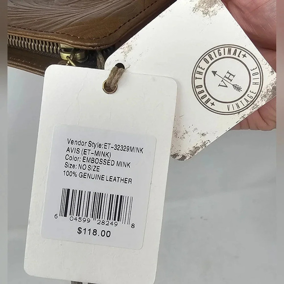 HOBO Vintage Hide Embossed Mink Leather Wristlet NWT $118 - Picture 10 of 16